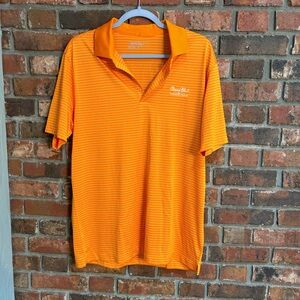 Nike Golf mens striped ocean club paradise island golf polo orange medium